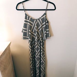 Black and white chevron maxi dress